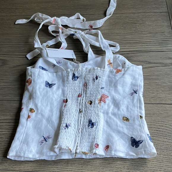 Reformation 100% Linen Jaxon Top Ladybugs NWT 148$ - Picture 6 of 6